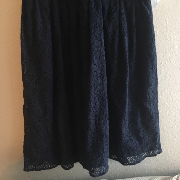 NWT Blue Sleeveless Alter’d State Fit and Flare Cross Neck Lace Dress - Picture 3 of 5